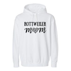 Rottweiler Mom Cute Dog Mom Paw Pet Owners Dog Lovers Garment-Dyed Fleece Hoodie