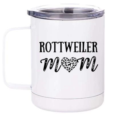 Rottweiler Mom Cute Dog Mom Paw Pet Owners Dog Lovers 12 oz Stainless Steel Tumbler Cup