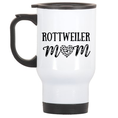 Rottweiler Mom Cute Dog Mom Paw Pet Owners Dog Lovers Stainless Steel Travel Mug