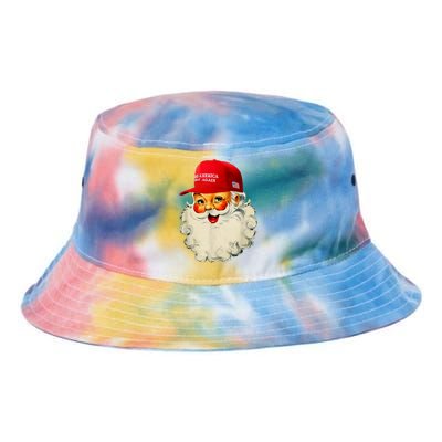 Retro Make Christmas Great Again Trump Christmas Maga Santa Tie Dye Newport Bucket Hat