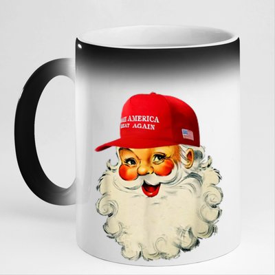 Retro Make Christmas Great Again Trump Christmas Maga Santa 11oz Black Color Changing Mug