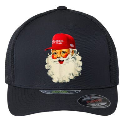 Retro Make Christmas Great Again Trump Christmas Maga Santa Flexfit Unipanel Trucker Cap