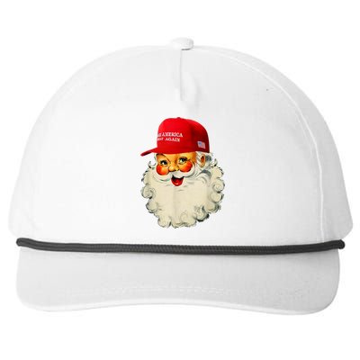 Retro Make Christmas Great Again Trump Christmas Maga Santa Snapback Five-Panel Rope Hat