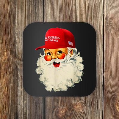 Retro Make Christmas Great Again Trump Christmas Maga Santa Coaster