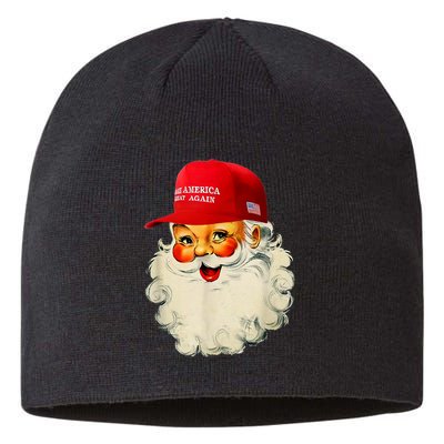 Retro Make Christmas Great Again Trump Christmas Maga Santa Sustainable Beanie