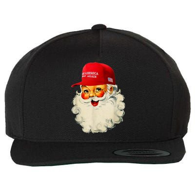 Retro Make Christmas Great Again Trump Christmas Maga Santa Wool Snapback Cap