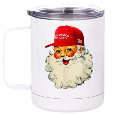 Retro Make Christmas Great Again Trump Christmas Maga Santa 12 oz Stainless Steel Tumbler Cup