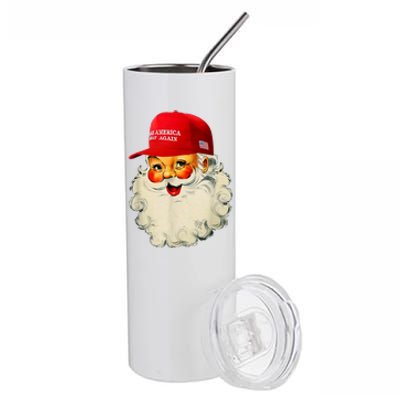 Retro Make Christmas Great Again Trump Christmas Maga Santa Stainless Steel Tumbler