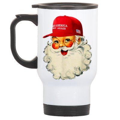 Retro Make Christmas Great Again Trump Christmas Maga Santa Stainless Steel Travel Mug