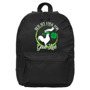 Rub My Cock For Good Luck St Patricks Day Irish Shamrock 16 in Basic Backpack