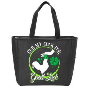 Rub My Cock For Good Luck St Patricks Day Irish Shamrock Zip Tote Bag