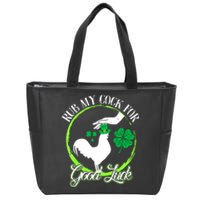 Rub My Cock For Good Luck St Patricks Day Irish Shamrock Zip Tote Bag