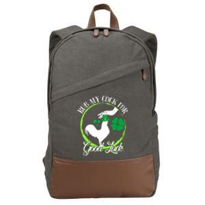 Rub My Cock For Good Luck St Patricks Day Irish Shamrock Cotton Canvas Backpack