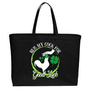 Rub My Cock For Good Luck St Patricks Day Irish Shamrock Cotton Canvas Jumbo Tote