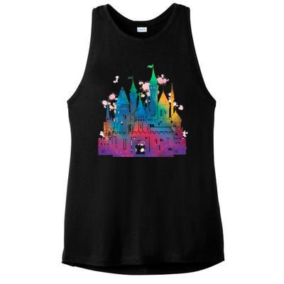 Rainbow Magical Castle Ladies PosiCharge Tri-Blend Wicking Tank