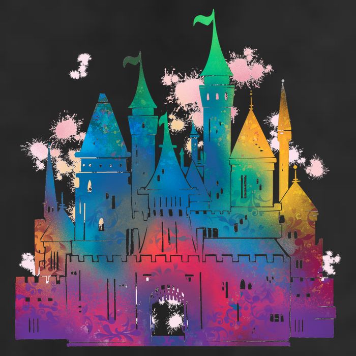 Rainbow Magical Castle 7 Panel Mesh Trucker Snapback Hat