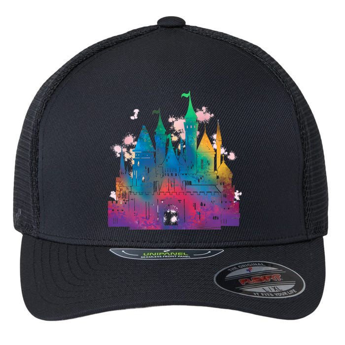 Rainbow Magical Castle Flexfit Unipanel Trucker Cap