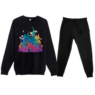 Rainbow Magical Castle Premium Crewneck Sweatsuit Set