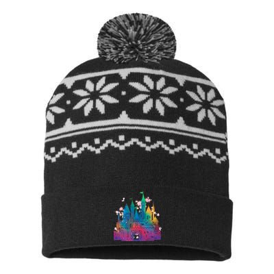 Rainbow Magical Castle USA-Made Snowflake Beanie