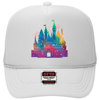 Rainbow Magical Castle High Crown Mesh Back Trucker Hat