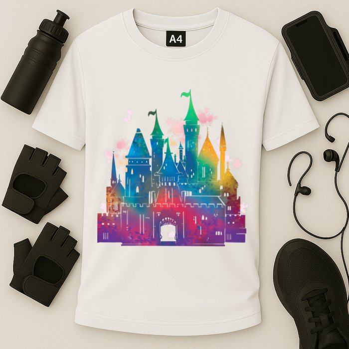 Rainbow Magical Castle Cooling Performance Crew T-Shirt