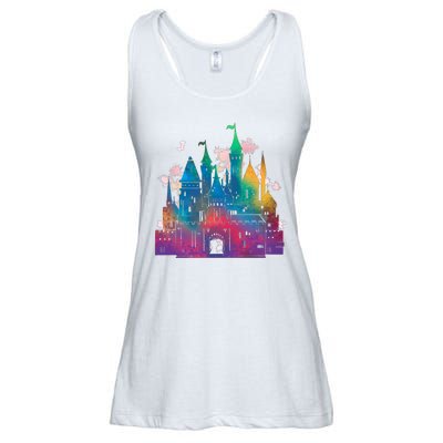 Rainbow Magical Castle Ladies Essential Flowy Tank