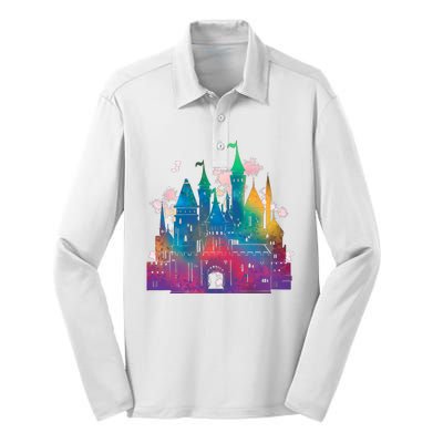 Rainbow Magical Castle Silk Touch Performance Long Sleeve Polo