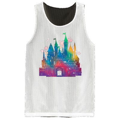 Rainbow Magical Castle Mesh Reversible Basketball Jersey Tank