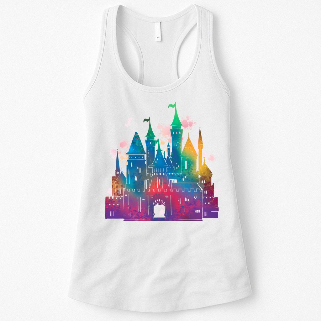 Rainbow Magical Castle Womens Tank Top
