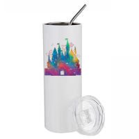 Rainbow Magical Castle Stainless Steel Tumbler