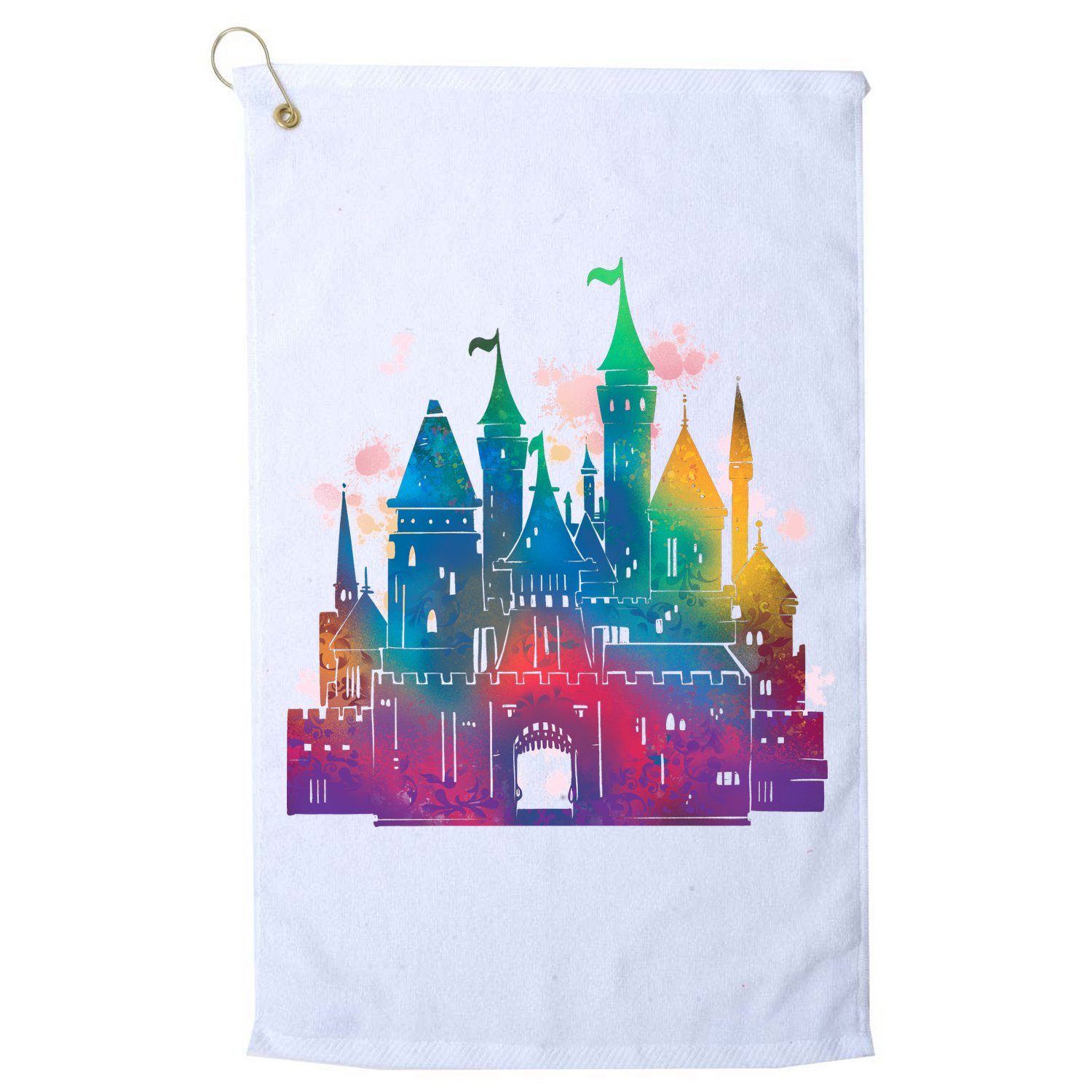 Rainbow Magical Castle Golf Towel