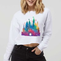 Rainbow Magical Castle Cropped Pullover Crew