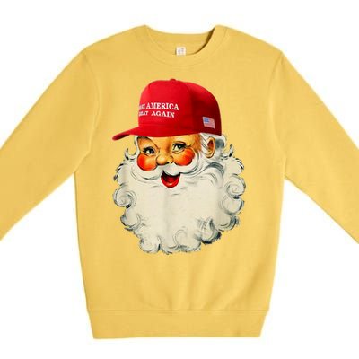 Retro Make Christmas Great Again Trump Christmas Maga Santa Gift Premium Crewneck Sweatshirt