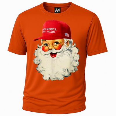 Retro Make Christmas Great Again Trump Christmas Maga Santa Gift Cooling Performance Crew T-Shirt