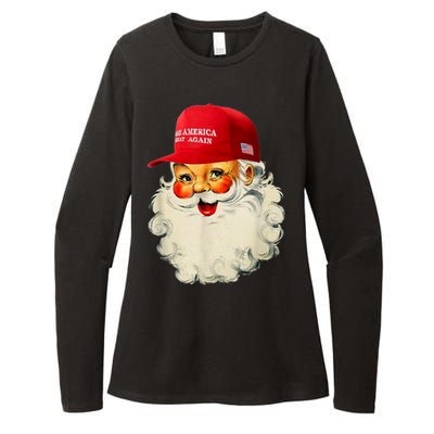 Retro Make Christmas Great Again Trump Christmas Maga Santa Gift Womens CVC Long Sleeve Shirt