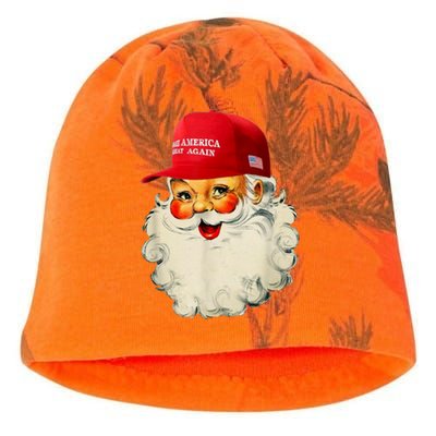 Retro Make Christmas Great Again Trump Christmas Maga Santa Gift Kati - Camo Knit Beanie