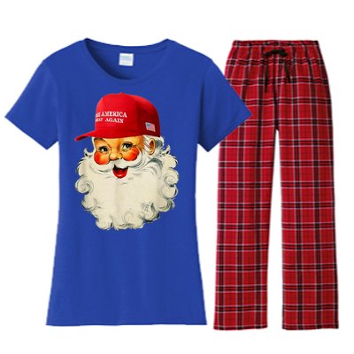 Retro Make Christmas Great Again Trump Christmas Maga Santa Gift Women's Flannel Pajama Set