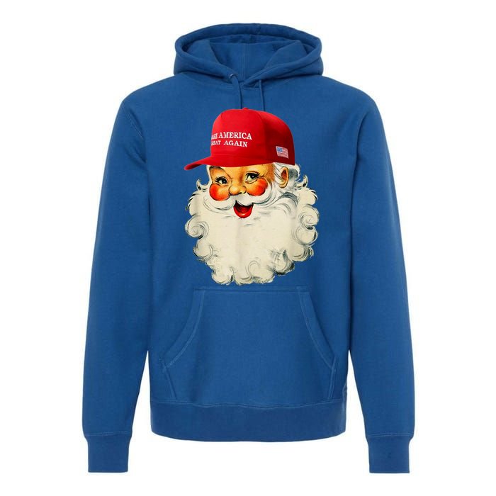 Retro Make Christmas Great Again Trump Christmas Maga Santa Gift Premium Hoodie