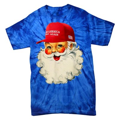 Retro Make Christmas Great Again Trump Christmas Maga Santa Gift Tie-Dye T-Shirt