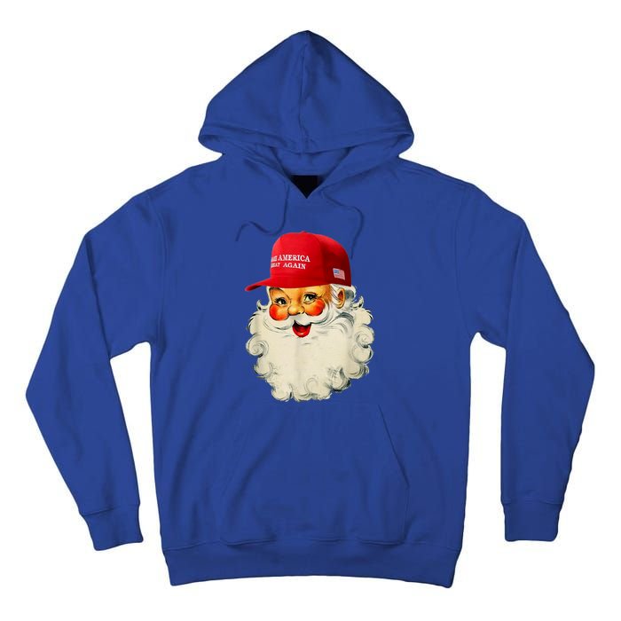 Retro Make Christmas Great Again Trump Christmas Maga Santa Gift Tall Hoodie