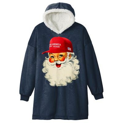 Retro Make Christmas Great Again Trump Christmas Maga Santa Gift Hooded Wearable Blanket