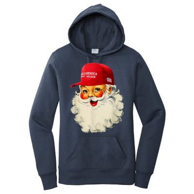 Retro Make Christmas Great Again Trump Christmas Maga Santa Gift Women's Pullover Hoodie