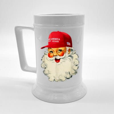 Retro Make Christmas Great Again Trump Christmas Maga Santa Gift Beer Stein