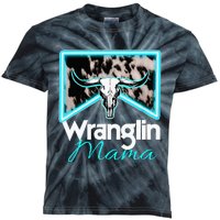 Rodeo Mama Cowgirl Rodeo Mom Western Cowhide Wranglin Mama Kids Tie-Dye T-Shirt