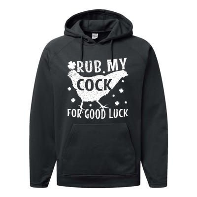 Rub My Cock For Good Luck Performance Fleece Hoodie