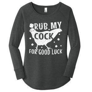 Rub My Cock For Good Luck Women's Perfect Tri Tunic Long Sleeve Shirt