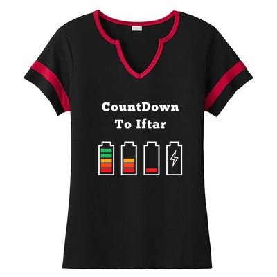 Ramadan Mubarak Countdown To Iftar Gift Ladies Halftime Notch Neck Tee