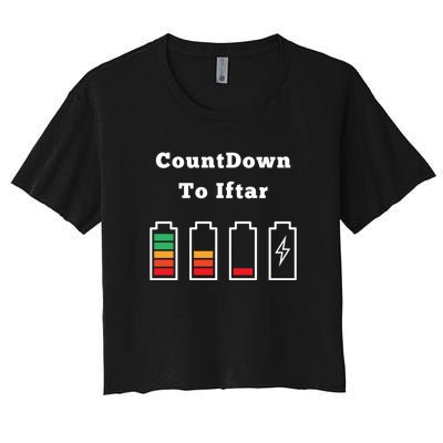 Ramadan Mubarak Countdown To Iftar Gift Women's Crop Top Tee