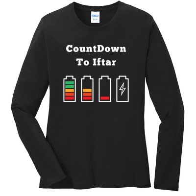 Ramadan Mubarak Countdown To Iftar Gift Ladies Long Sleeve Shirt