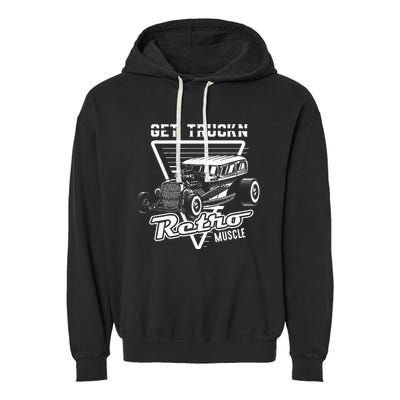 Retro Muscle Cars Hot Rod American Classic Old Automobile Garment-Dyed Fleece Hoodie